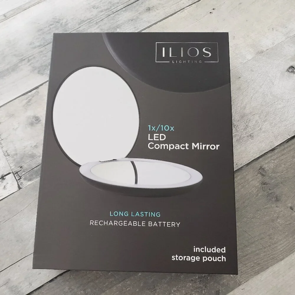 NWT - Ilios Compact Lighted Mirror - 1x and 10x magnification - 5